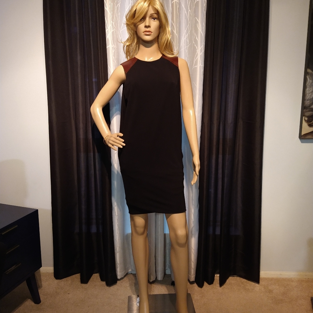 Kaufman Franco Jersey & Leather Dress